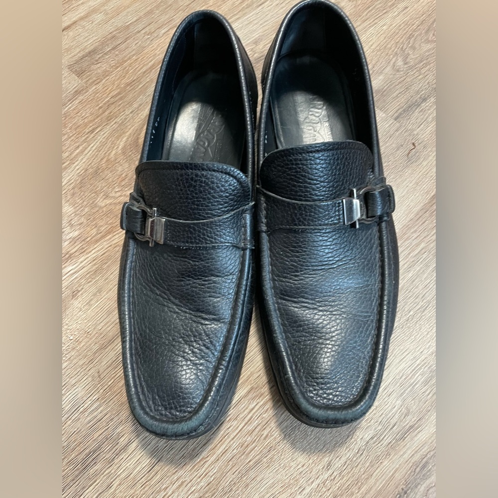 Salvatore Ferragamo black leather loafer